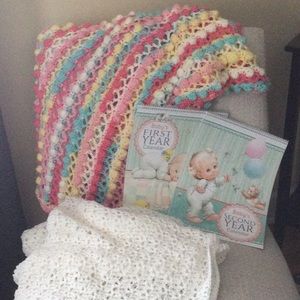 Set 2 Baby Afghans & 2 milestone calendars
